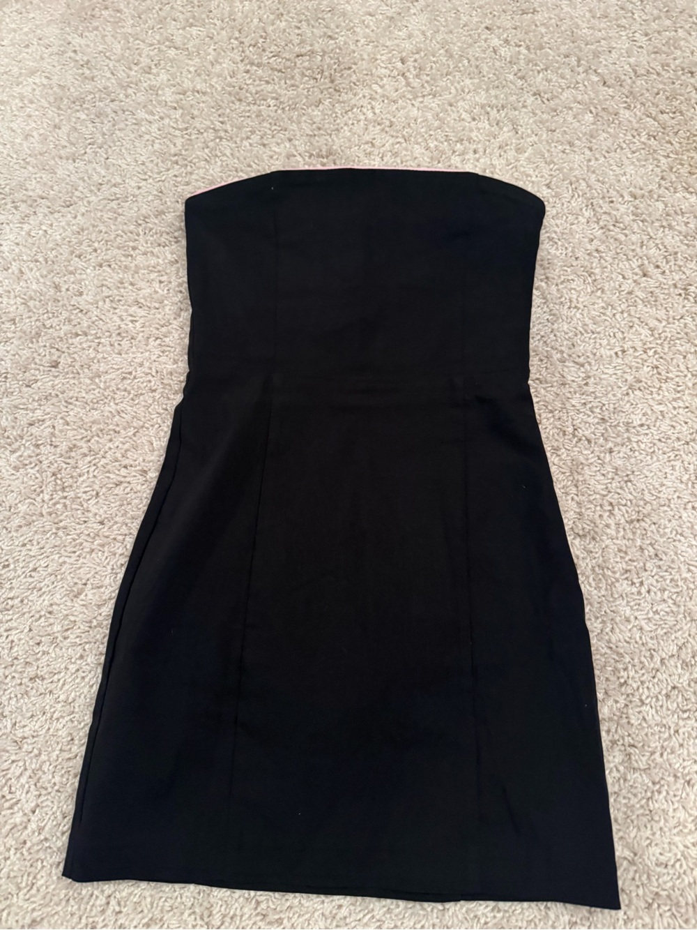 Gilts KatieJ Strapless Black  Dress with pink piping and bows on back